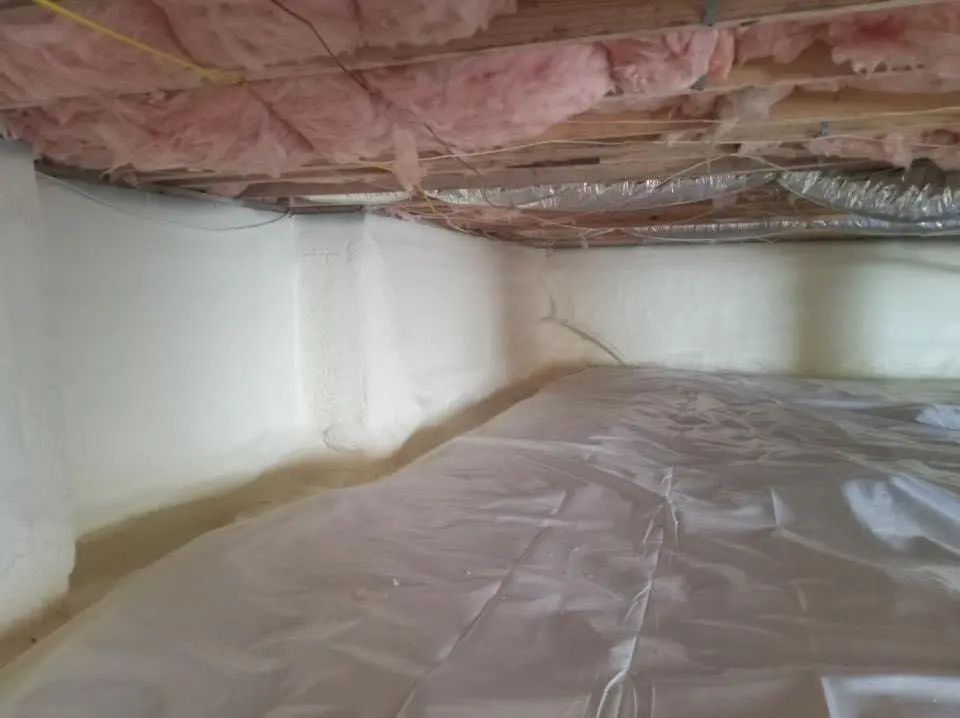 Crawl space encapsulation with closed-cell spray foam for Commercial Roof Restoration in Alsip
